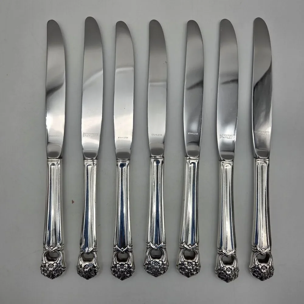 1847 Rogers Bros ETERNALLY YOURS Dinner Knives Set of 7 Modern Hollow 9-1/2